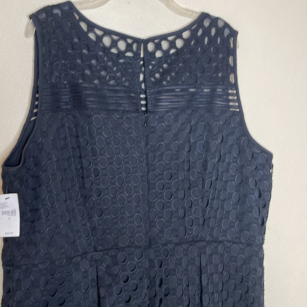 Lane Bryant Black Sleeveless A Line Stretch Dots Party Dress Plus Size 24 New - Picture 5 of 8